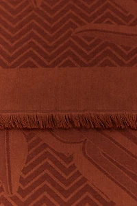 Jacquard Shawl with Mirror Snake Monogram