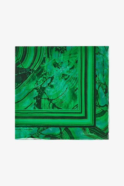 Silk Shawl with Malachite Print