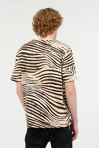 T-Shirt With Jungle And Monogram Print