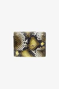 Small logo-print leather wallet