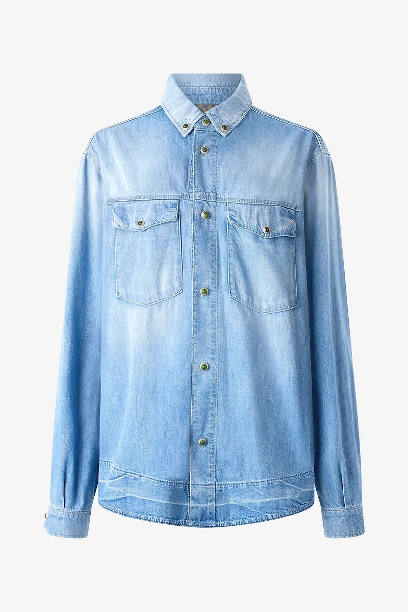 Denim Shirt With Jewel Buttons
