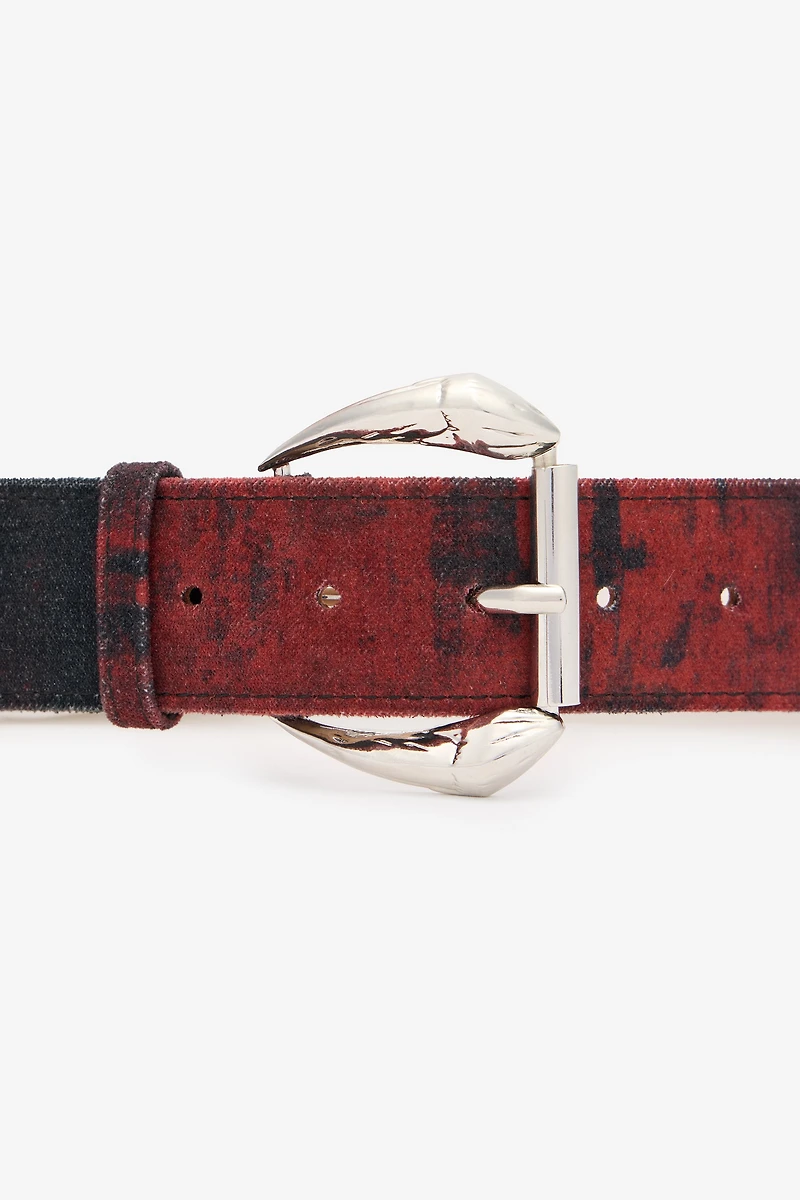 Belt With Mottled-Effect Print