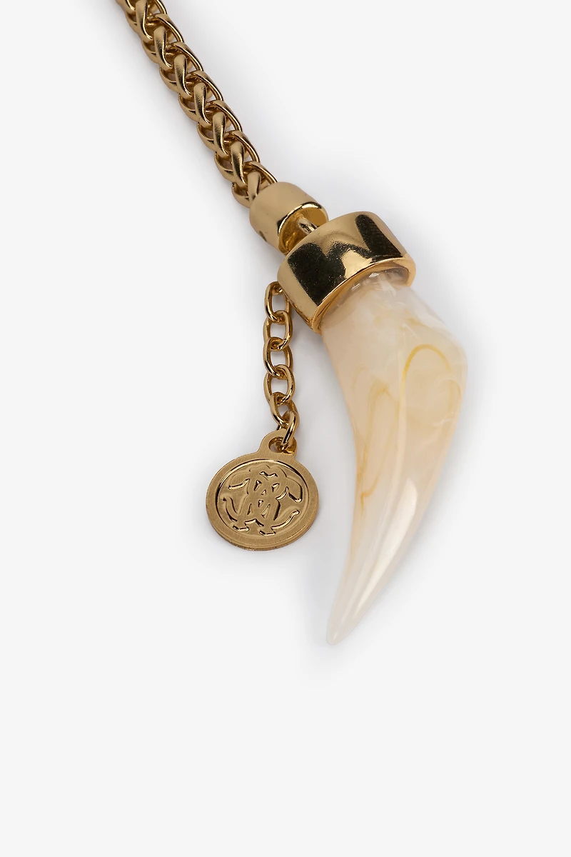 Gold Necklace with Fang Pendant