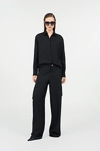 Silk Cargo Trousers with Monogram RC