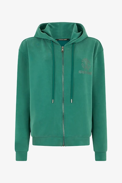 Green Hoodie Sweatshirt with RC Monogram Logo