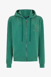 Green Hoodie Sweatshirt with RC Monogram Logo