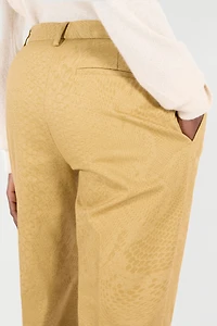 Solid-Color Python-Print Pants