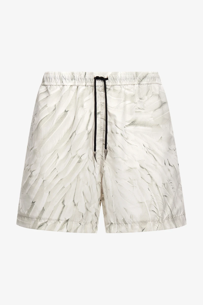 Ice Feathers print swim trunks