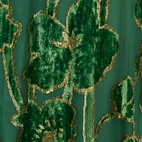Green Velvet Devoré Midi Dress