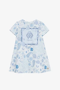 Marine-Print Cotton Dress