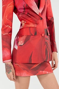 Rose-Print Blazer