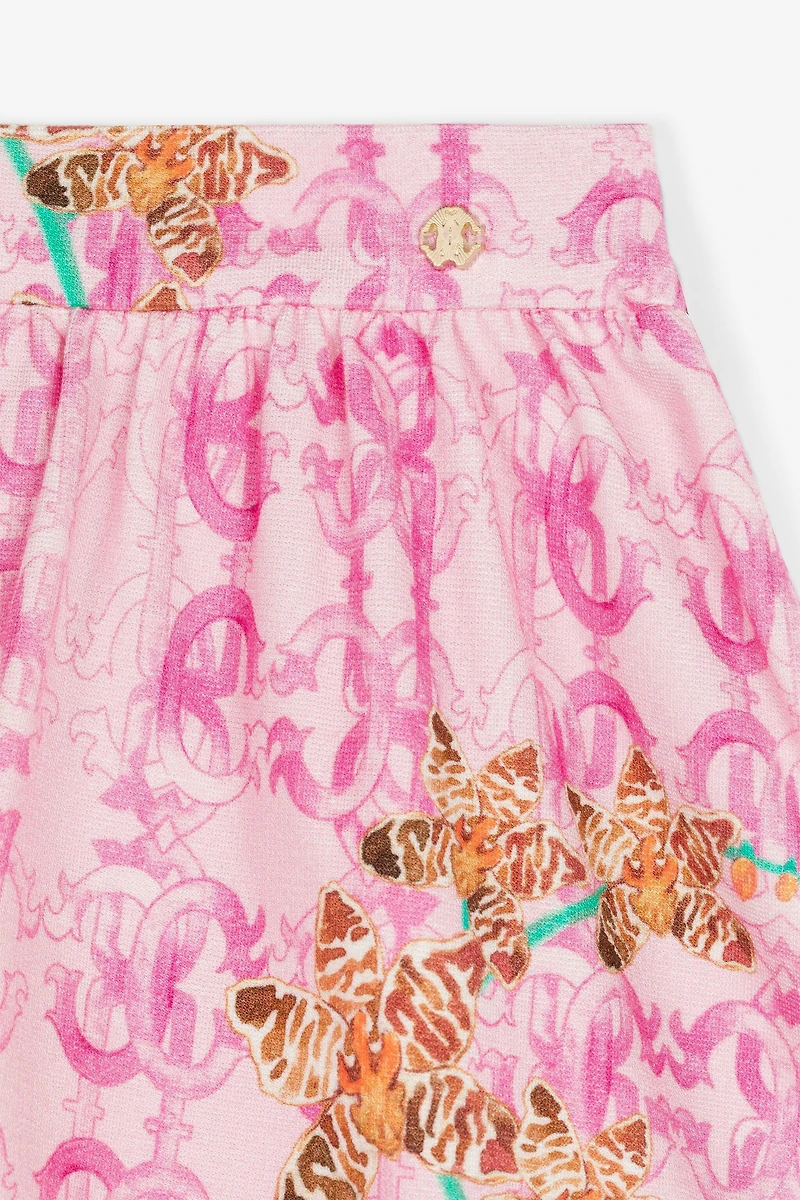Monogram-print mini skirt