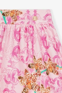 Monogram-print mini skirt