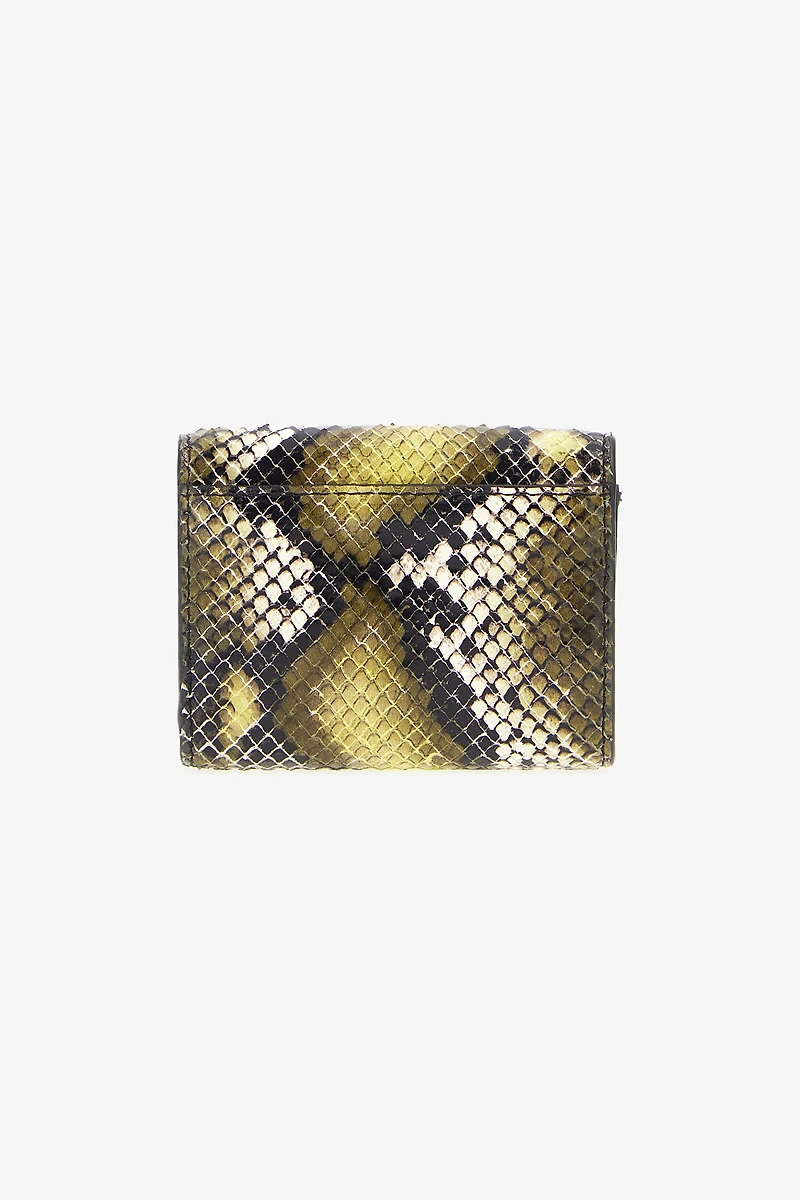 Small logo-print leather wallet