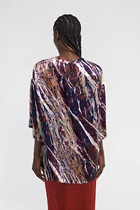 Marble print long T-shirt dress