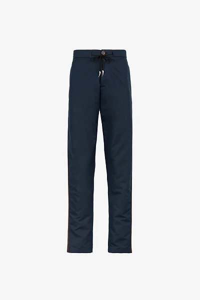 Side-stripe drawstring track pants