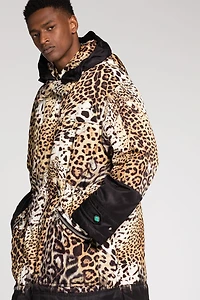 Leopard-Print Padded Coat