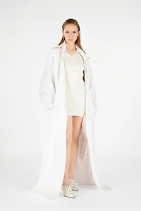 Wall Print Hooded Coat