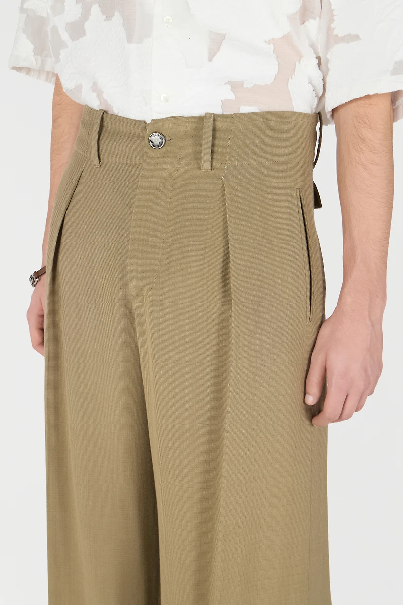 Palazzo Pants With Pleat Detail