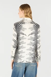 Zebra-Print Silk Shirt