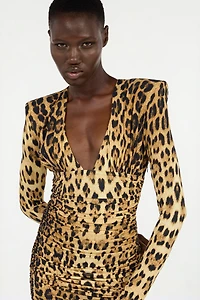 Midi Dress With Jaguar Skin Print