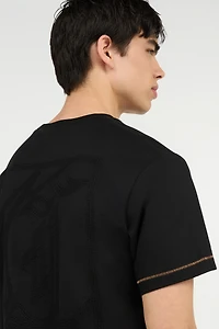 T-Shirt With JC Monogram And Contrasting Topstitching
