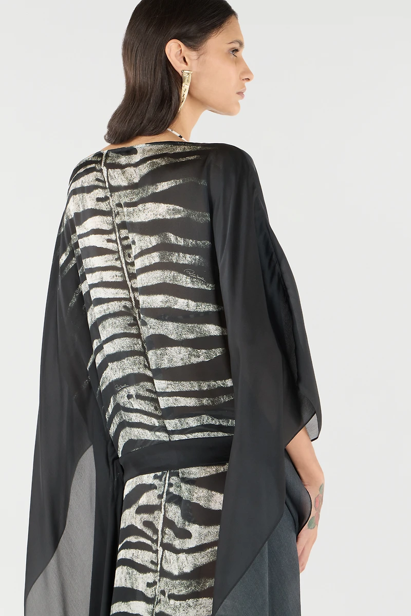 Dress With Belt And Zebra Print
