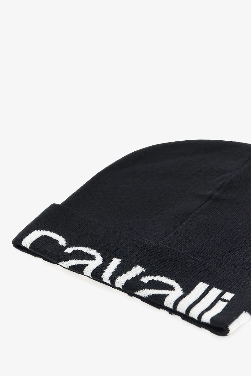 Wool Blend Beanie with Logo