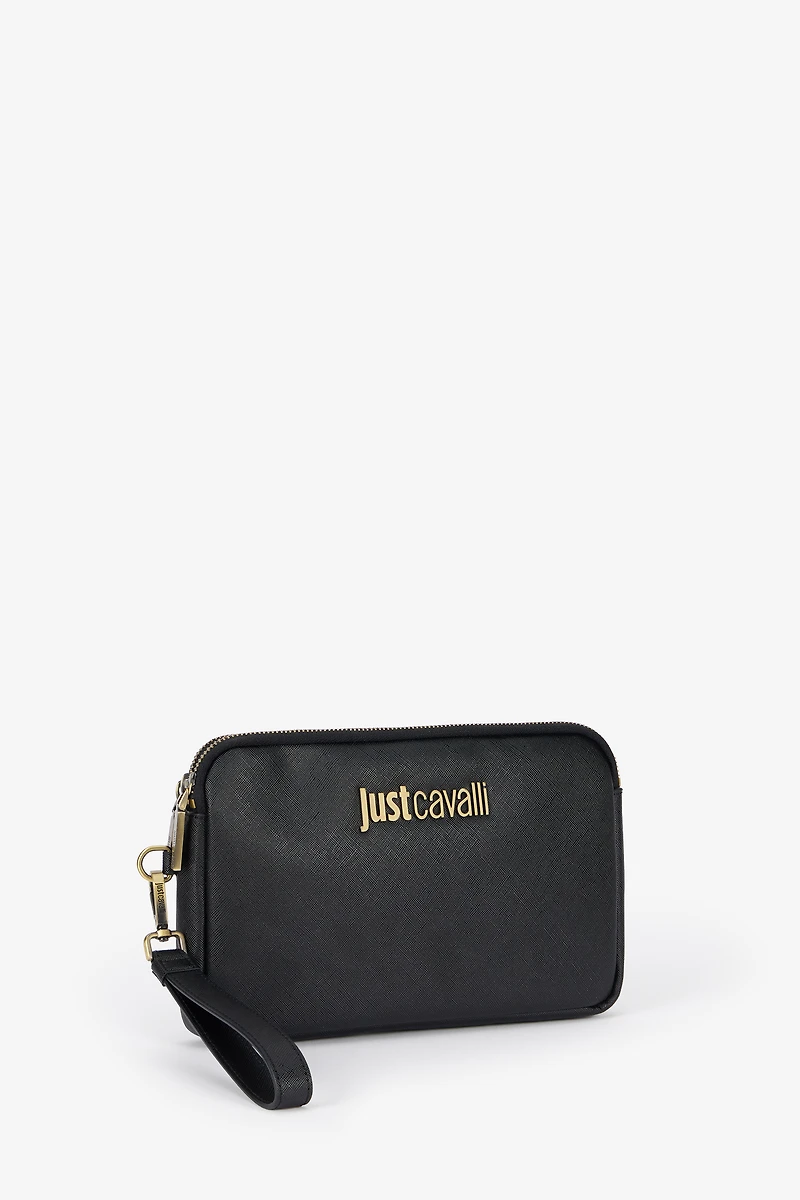 Just Cavalli Black Shoulder Bag With Logo