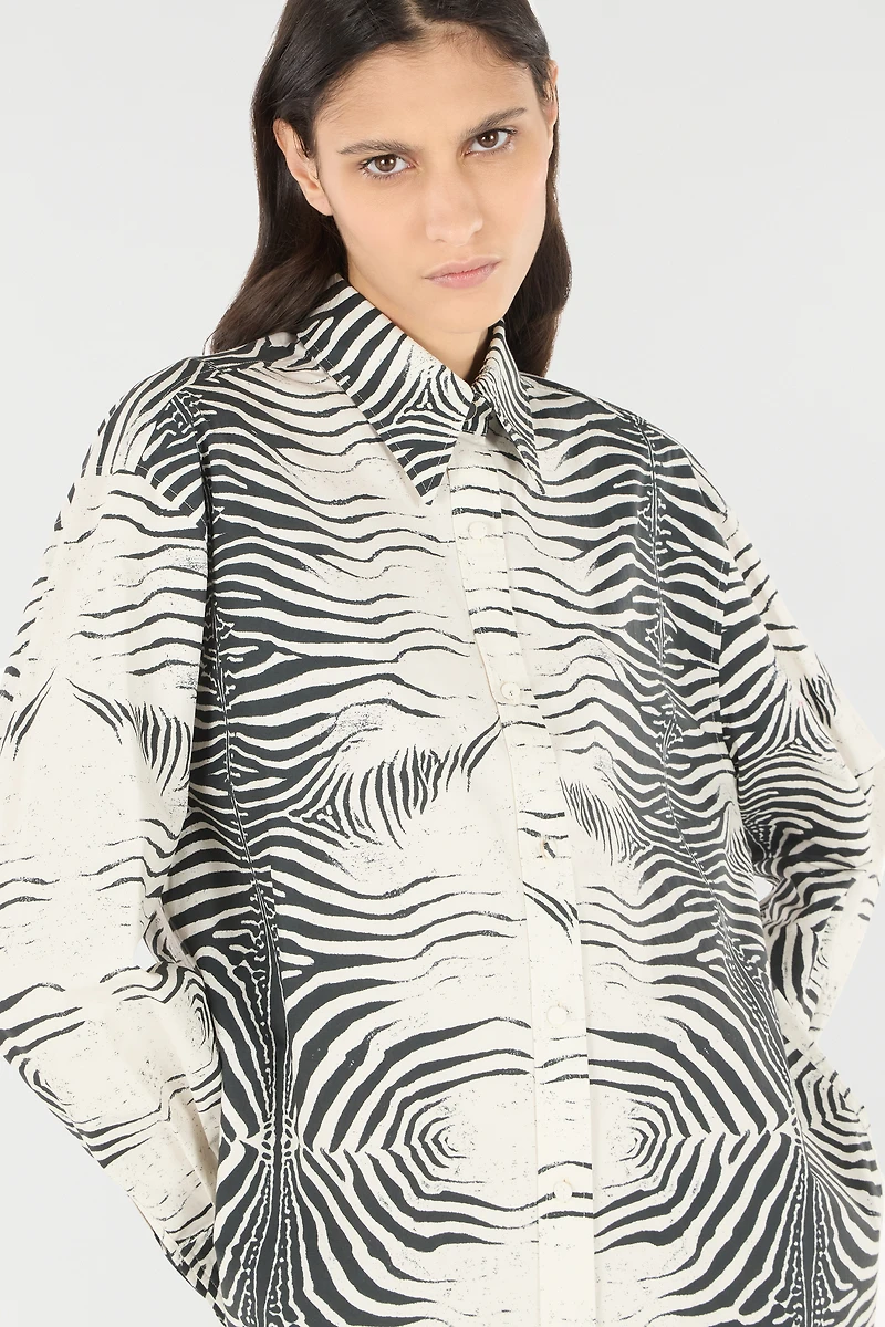 Zebra-Print Long Shirt