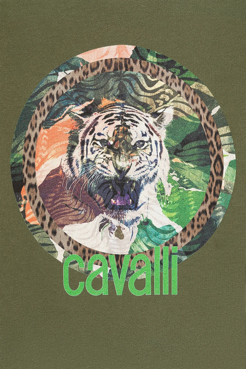 Tiger-Print Cotton Sweatshirt
