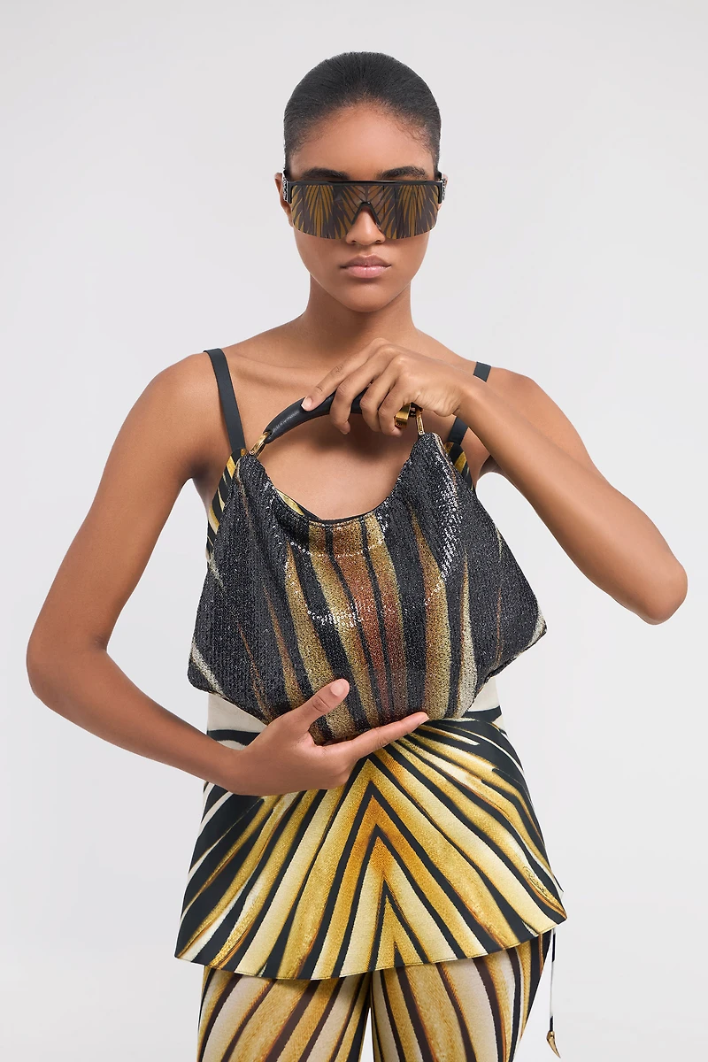 Ray Of Gold Print Shoulder Bag