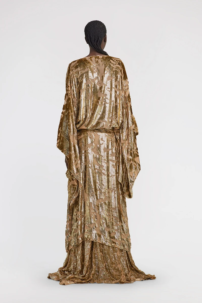 Long Velvet Devore Gown