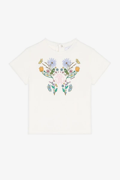 Flower And RC Monogram-Print Cotton T-Shirt