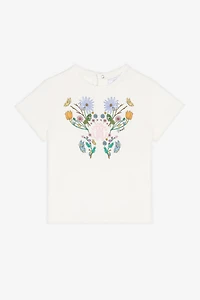 Flower And RC Monogram-Print Cotton T-Shirt