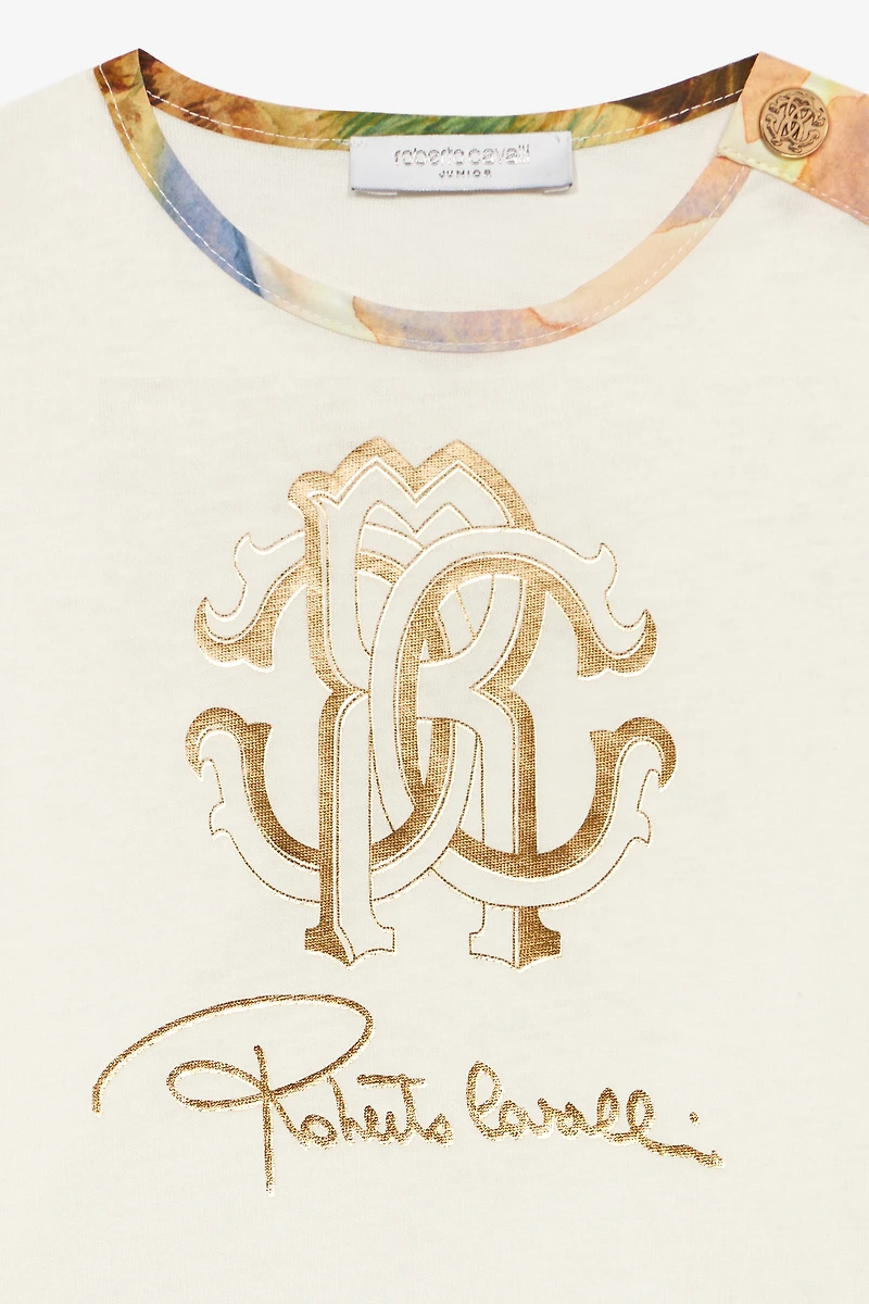 T-Shirt With RC Monogram And Golden Logos