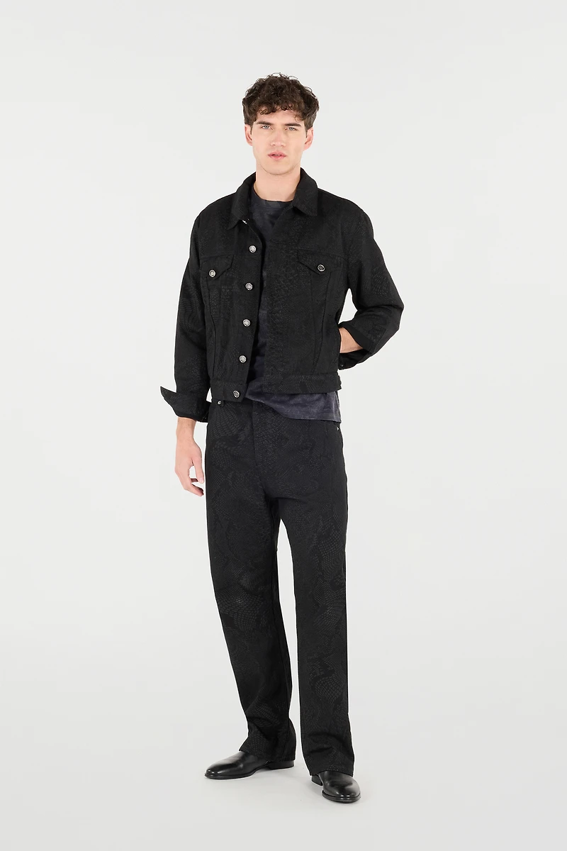 Python-Print Denim Jacket