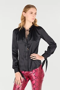 Snake-Effect Silk Shirt