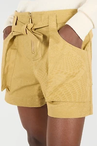 Belted Shorts With Python Print