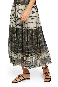 LA Tigresse reptilla pleated skirt