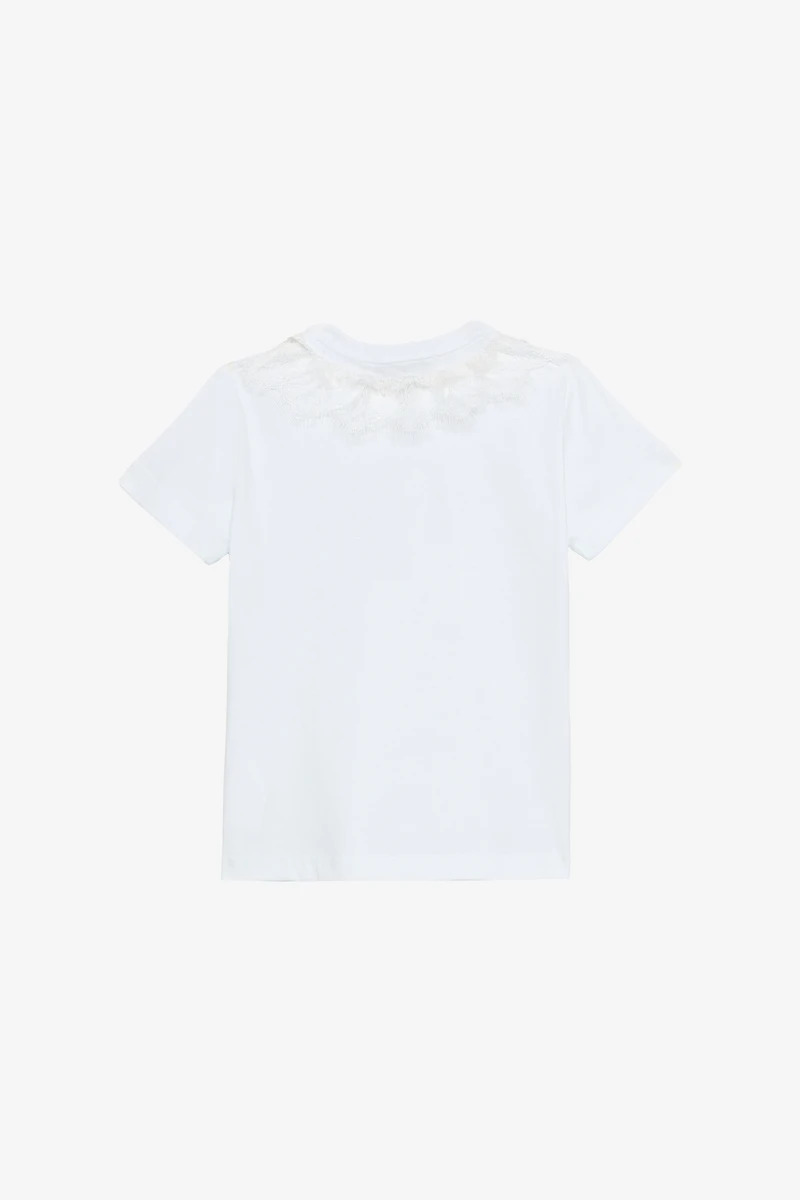 T-Shirt With RC Monogram And Lace