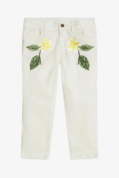 Pants With Embroidered Flowers