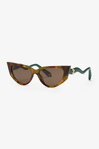 Cat-eye shape sunglasses with scale effect temples