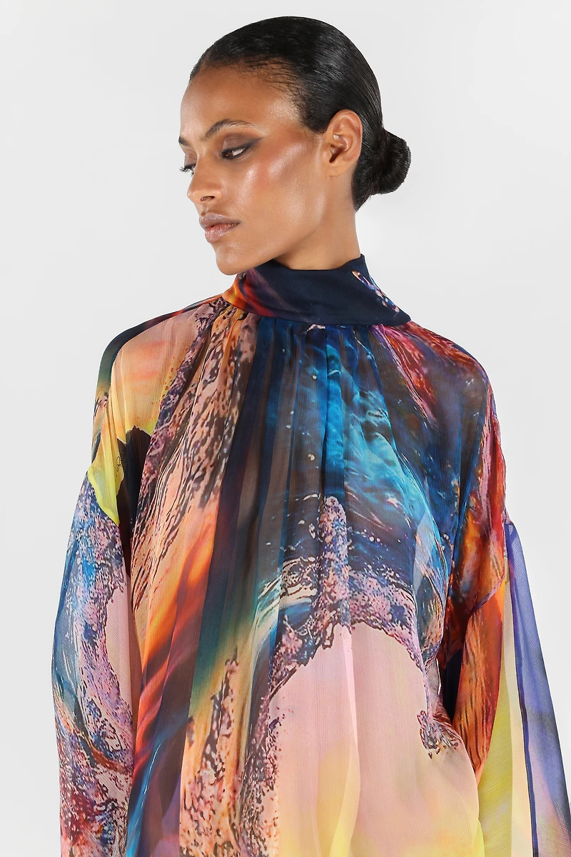 Itaca Print Long Dress