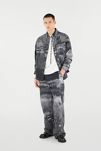 Denim Overshirt With Used Effect