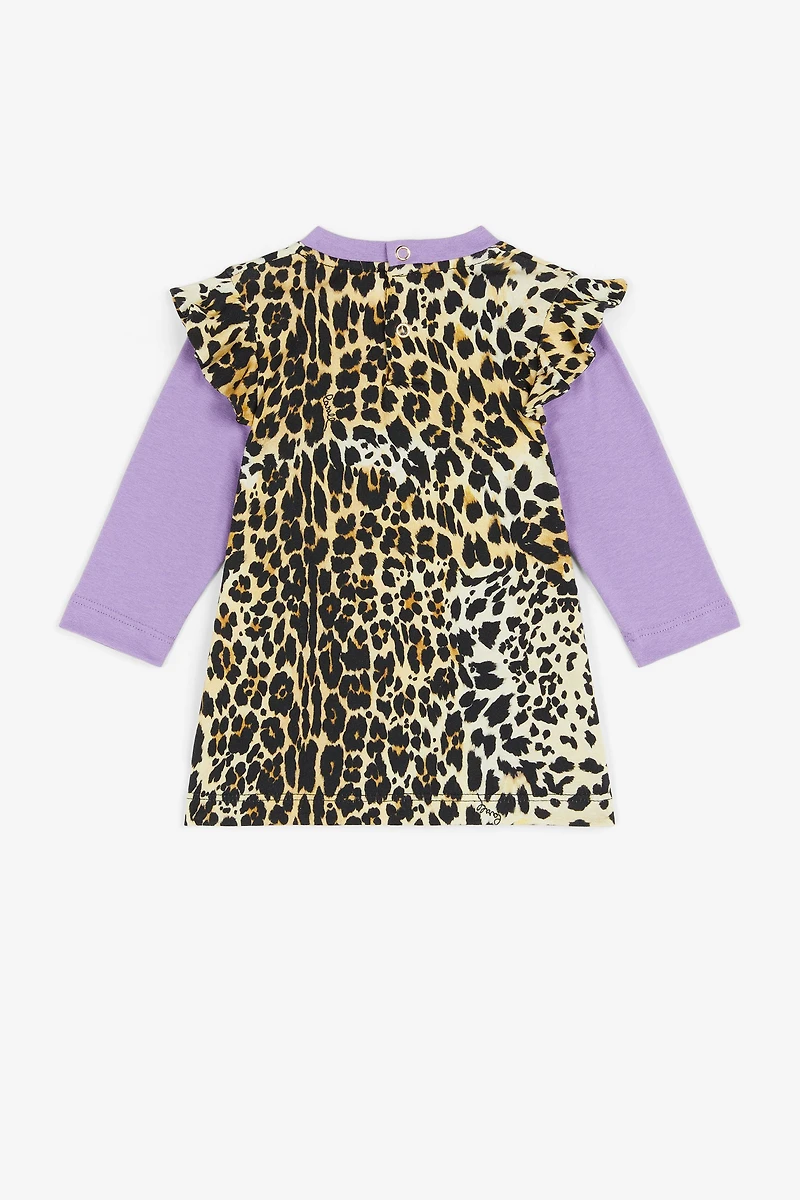Leopard-Print Ruffled Dress