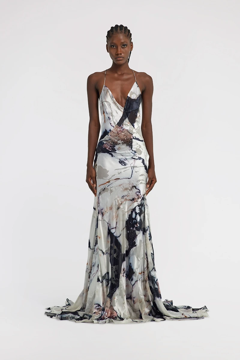 Marble Print Dress