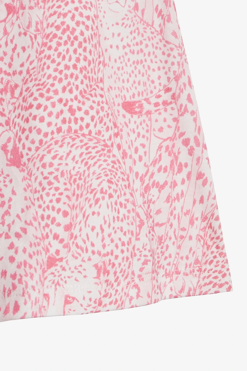 Cotton Dress With Cheetahs And Cheetah Skin