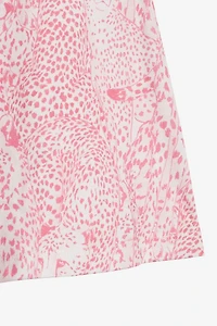 Cotton Dress With Cheetahs And Cheetah Skin