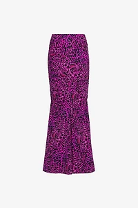 Animal-print fishtail skirt